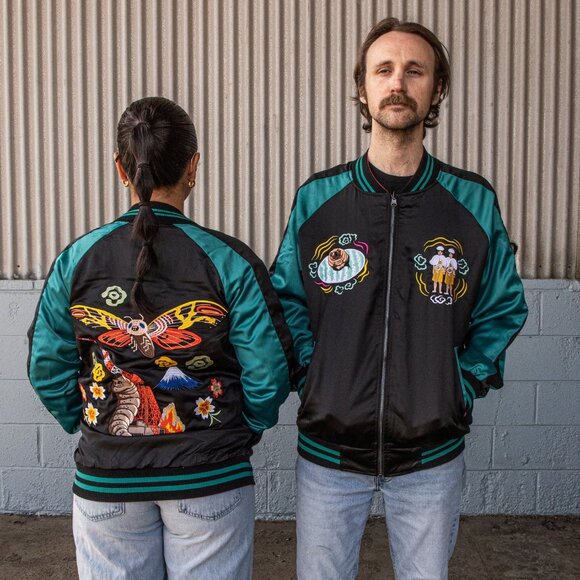 Middle of Beyond Reversible Godzilla/Mothra Jacket - Picture 1 of 4